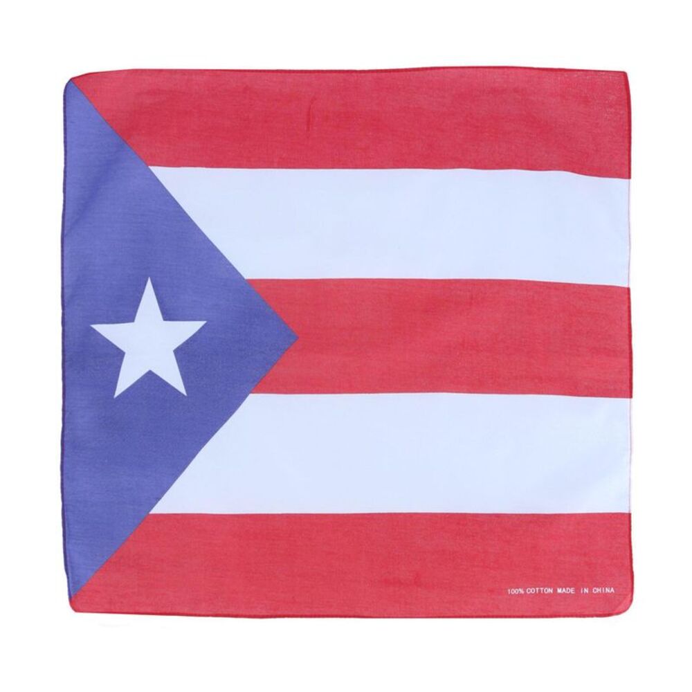 CTM Cottom Puerto Rico Flag Bandana Set (Pack of 12)